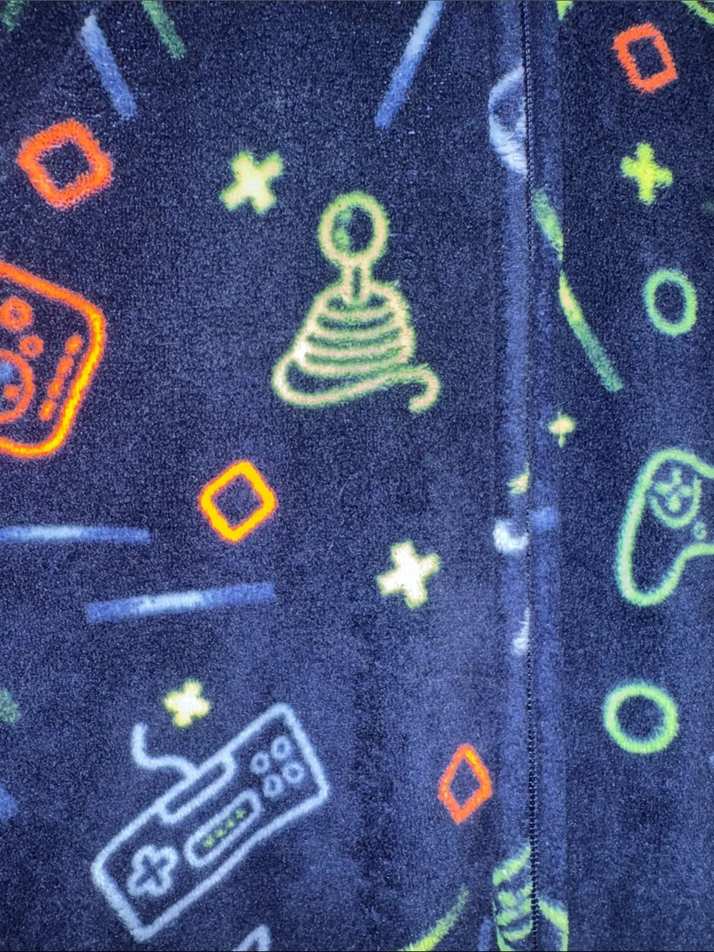 Cat & Jack Navy Gaming Icon Hooded One-Piece Footie